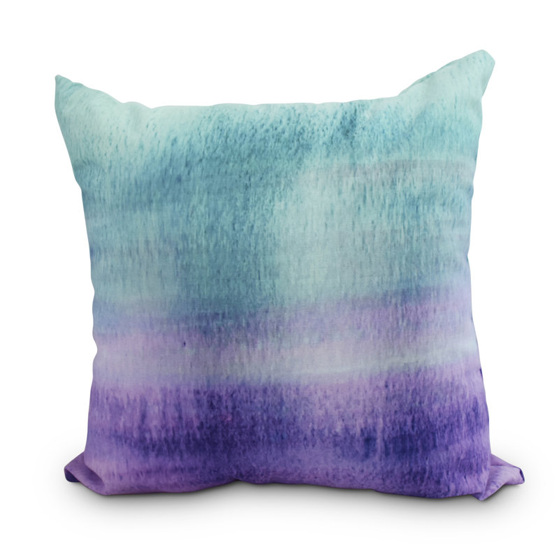 Harvest Abstract Outdoor Reversible Throw Pillow, 20" x 20", Purple