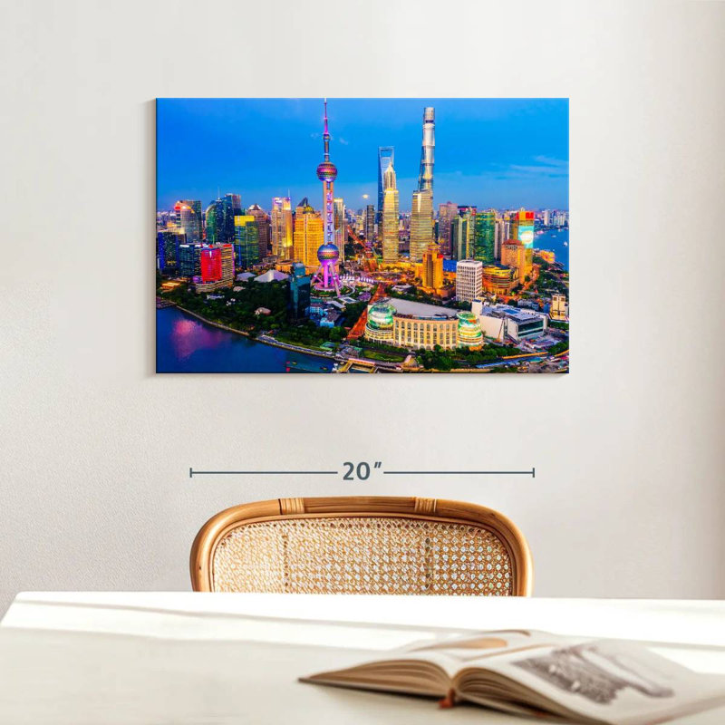 Sireci Shanghai Twilight Skyline, 16" H x 24" W