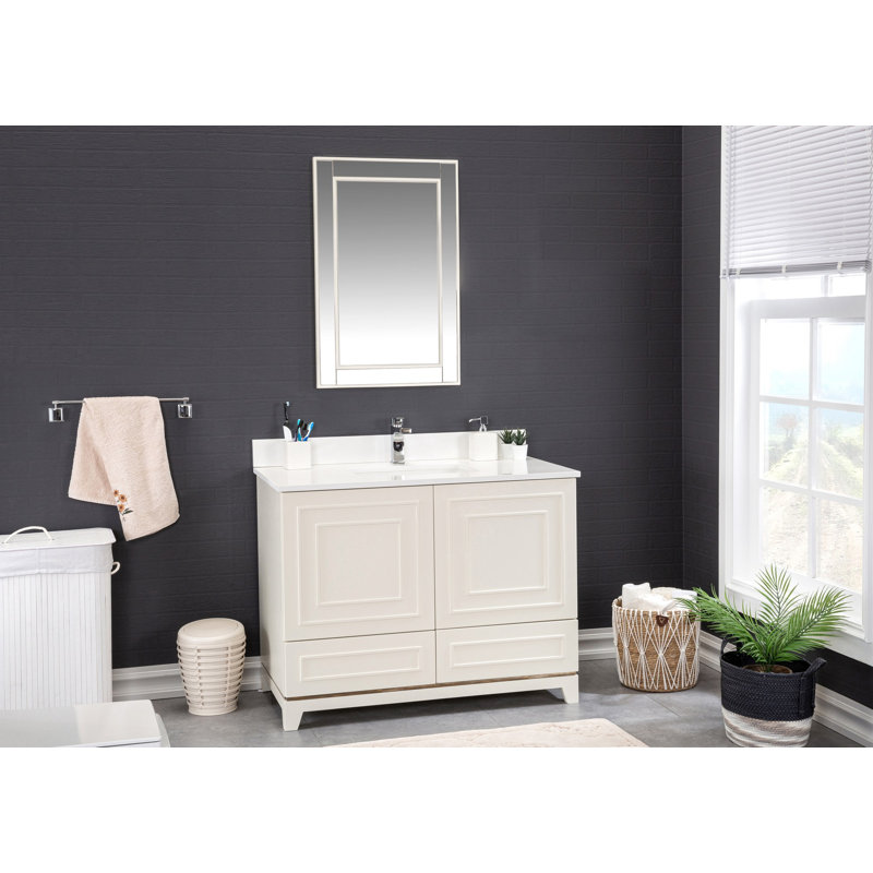Ensemble de meuble-lavabo avec miroir 41,3 "Chanty, Crème