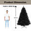 Black Artificial Christmas Tree, Metal Stand, Flame Resistant PVC and Easy Assembly-624179375