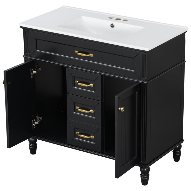 Meuble-lavabo 36 po avec lavabo, Black