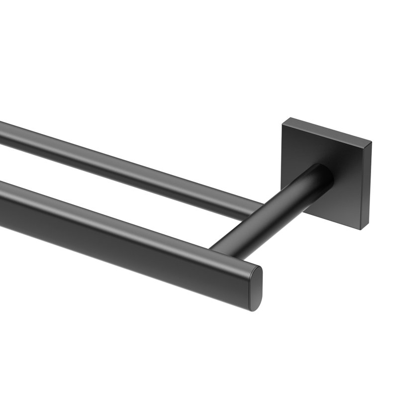 Porte-serviettes double mural 24 po Elevate, Noir mat