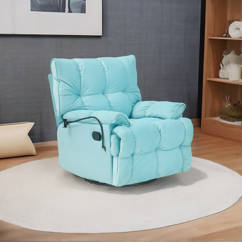 Single Sofa Chair, Cyan Velvet