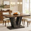 Table de salle à manger de style campagnard de 119 cm (47 po) pour 4 personnes, table de cuisine avec plateau de 4 cm (1,57 po) d'épaisseur et pied central triangulaire, idéale pour les cuisines compactes.-1065003089