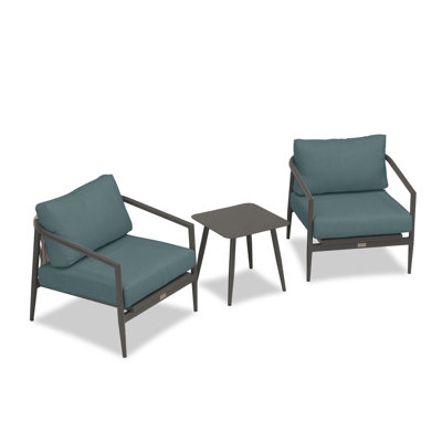 Delaine Metal 2 - Person Seating Group with Sunbrella Cushions -  Joss & Main, OLIO-SL-PG-SET104-CL