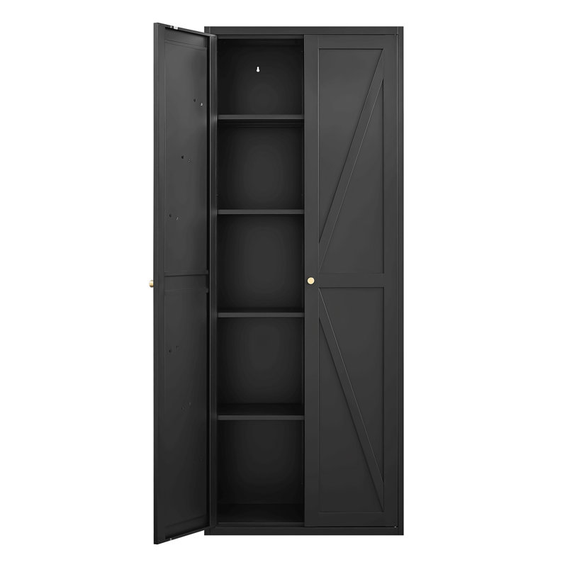 Armoire de rangement à 2 portes en métal avec tablettes réglables et armoire en acier