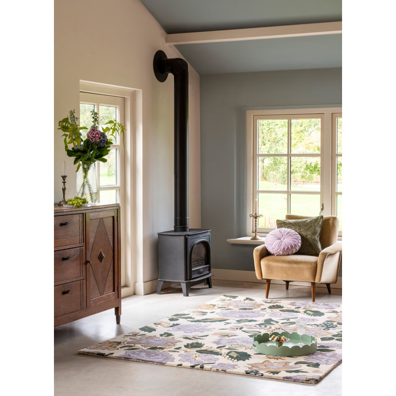 LA Wendling Floral Heather Purple 083104 200X280, Rectangle 4'7" x 6'6"