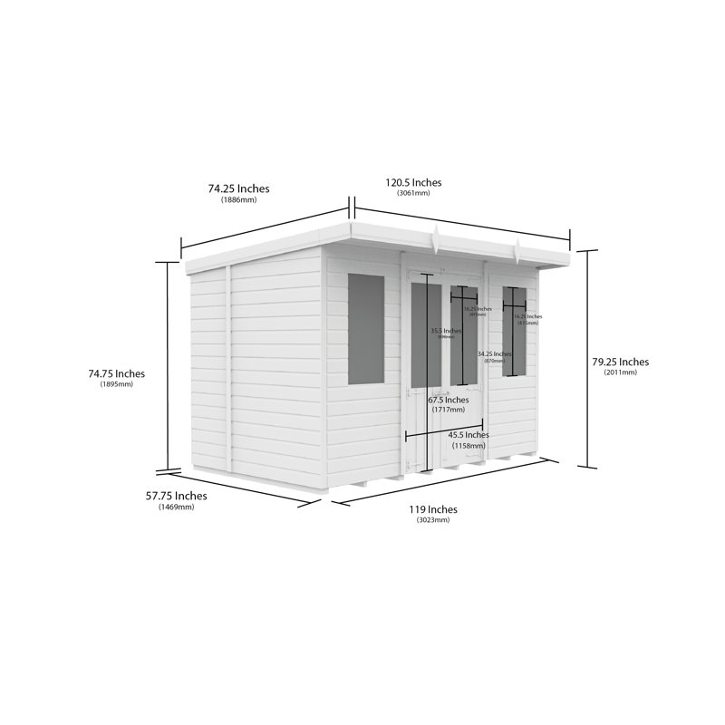 Pent Summer House, 10ft x 5ft