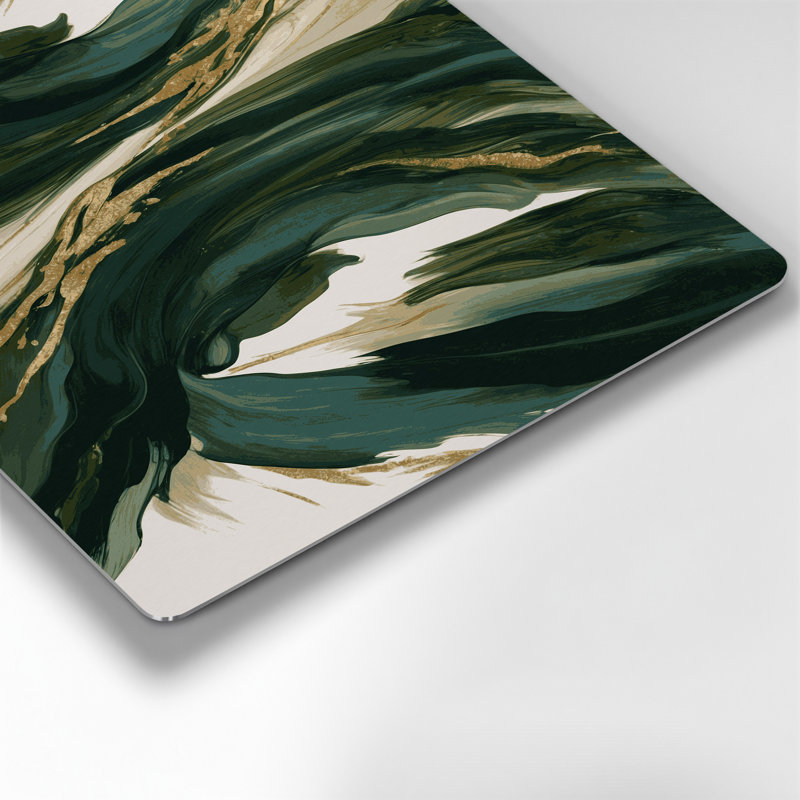 «Lyrical Abstraction 91», art mural en métal vert, H 12 po x l 18 po