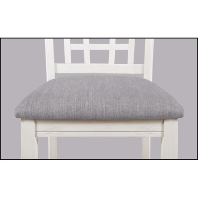 2pc Counter Height Upholstered Pub Chairs, Solid Wood, Chalk Gray, Comfortable and Durable for Modern Farmhouse Dining
