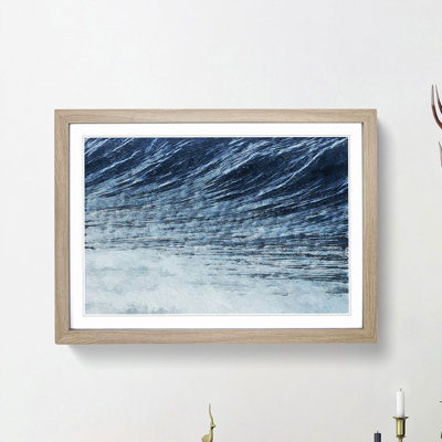 Rising of the Wave in Blue - Picture Frame Painting Print on MDF