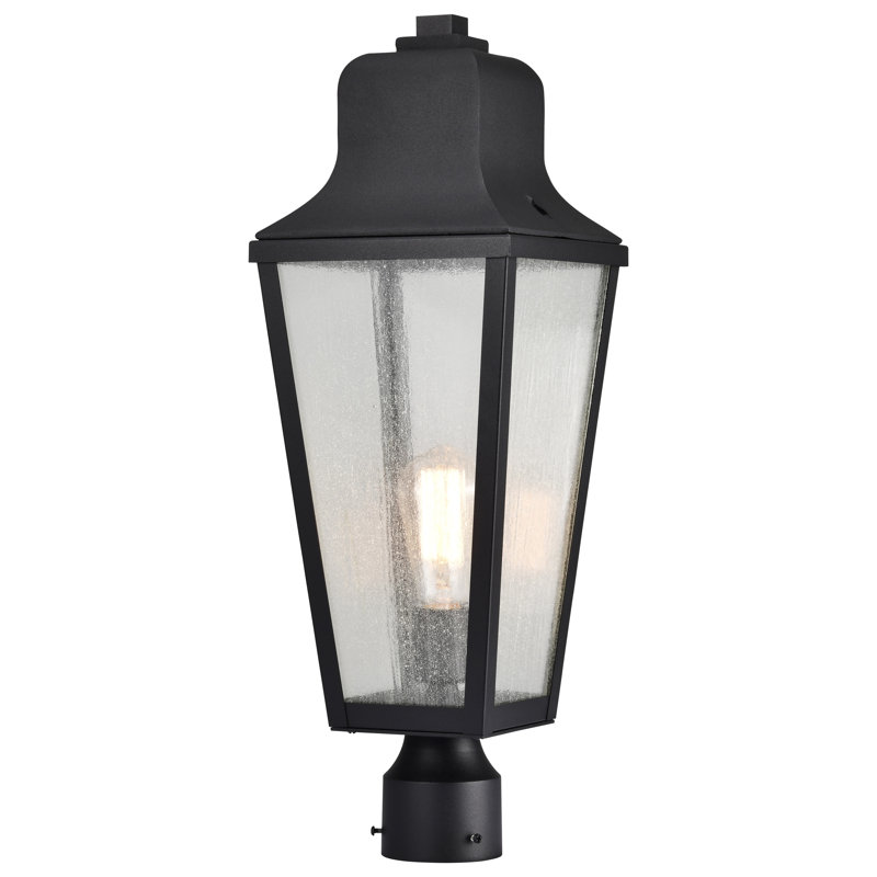 Alvyn - 1 Light Post Top - Matte Black with Clear Seeded Glass