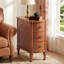 Table d'appoint en bois massif avec 3 tiroirs pour salon (paquet de 2)