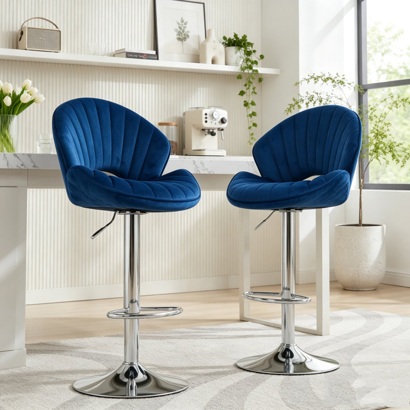 Ensemble de tabourets de bar réglables avec dossier et repose-pieds