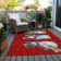 Machine Washable Indoor/Outdoor Christmas Snowman Xhevrie Red Rug