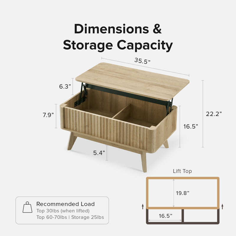Dorcus Single Coffee Table, Golden Oak