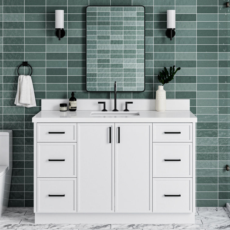 ARIEL Kelly 55 Single Sink Bathroom Vanity with Pure Quartz Top