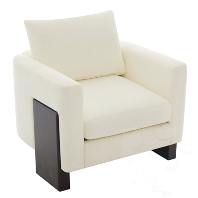 Chaise d'appoint en bois avec coussin amovible