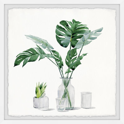 " Monstera Leaf In Glass " by Parvez Taj