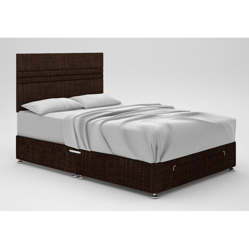 Ostara Divan Bed Base, Small Double, Sky, 2 Drawers