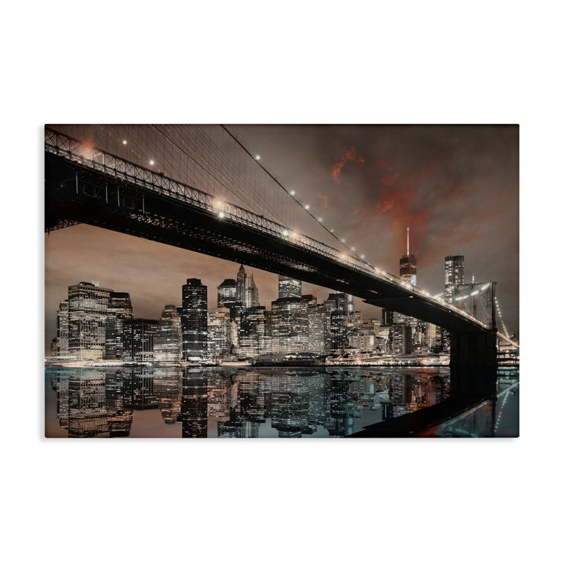 «Bridge Cityscape View», art mural par CAD Designs, H 20 po x l 30 po