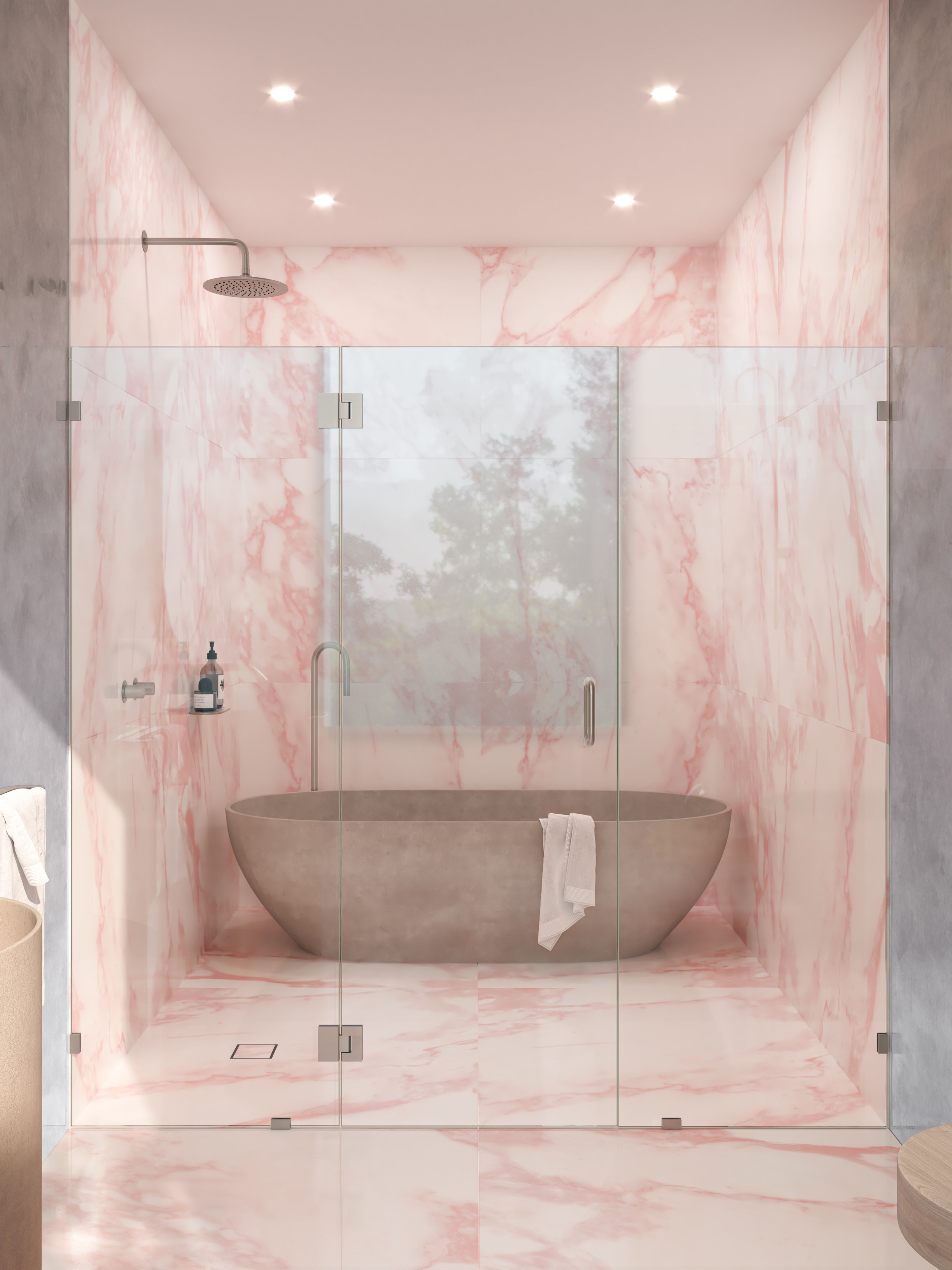 Glass Warehouse Stellar 88 in. x 78 in. Fully Frameless 3 Panel Inline