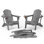 Chaise Adirondack pliante en PEHD pour patio avec porte-gobelet