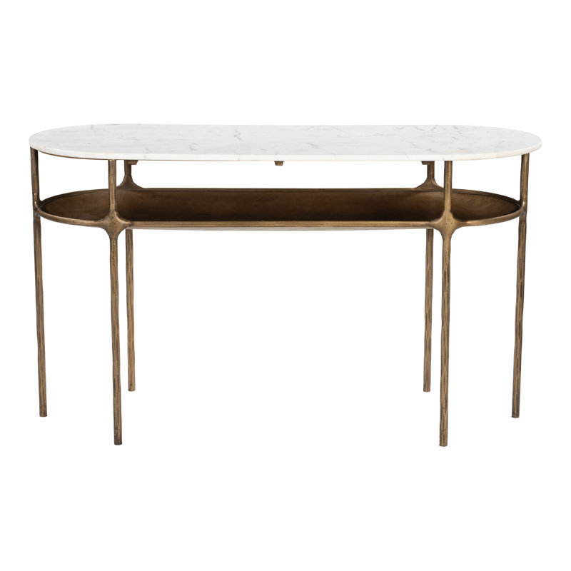Console Table White & Brass