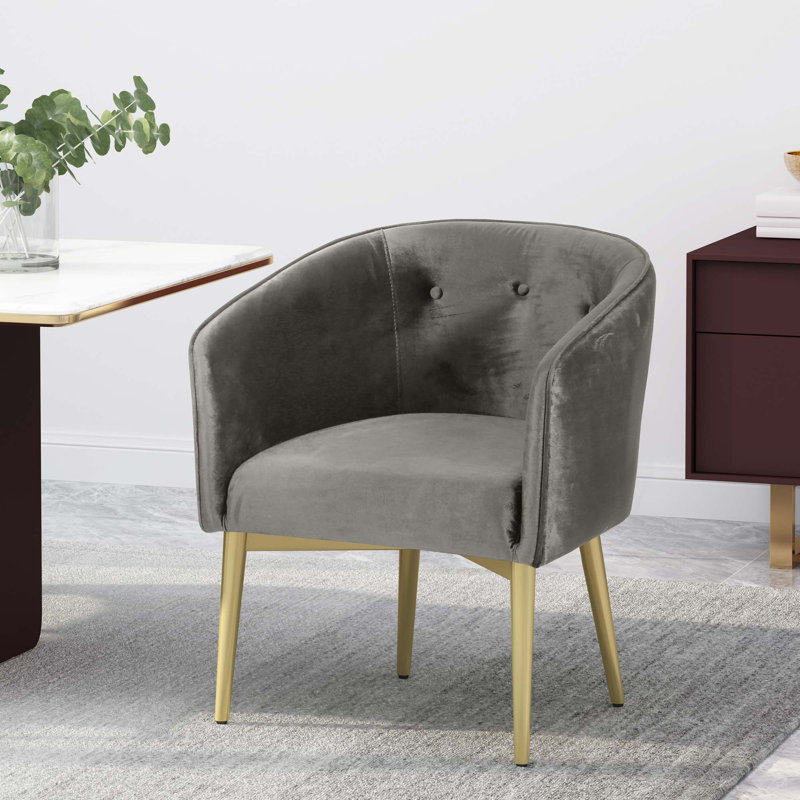 Chaise avec accoudoirs de salle à manger, Gris