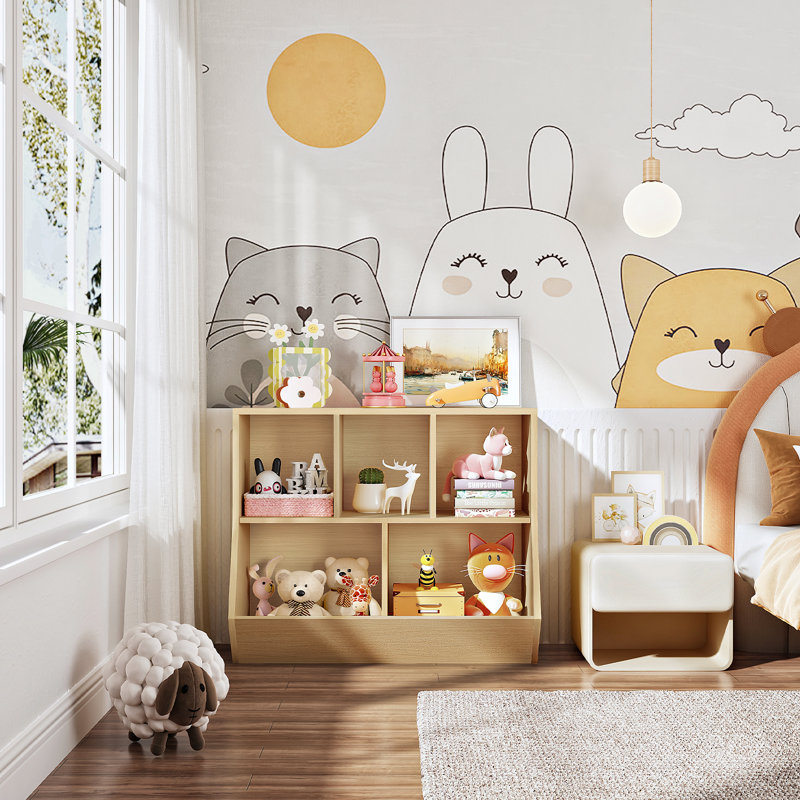 Toy Organizer Chip Resistant Kids Bookcase, Natural