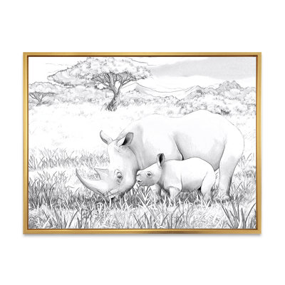 Rhino in African Safari - peinture sur toile