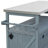 Outdoor Kitchen Island, Rolling Bar Cart & Storage Cabinet, Farmhouse Solid Wood Outdoor Grill Table with Stainless Steel Top, Spice Rack , Towel Rack for Kitchen & BBQ , Grey Blue-608841903
