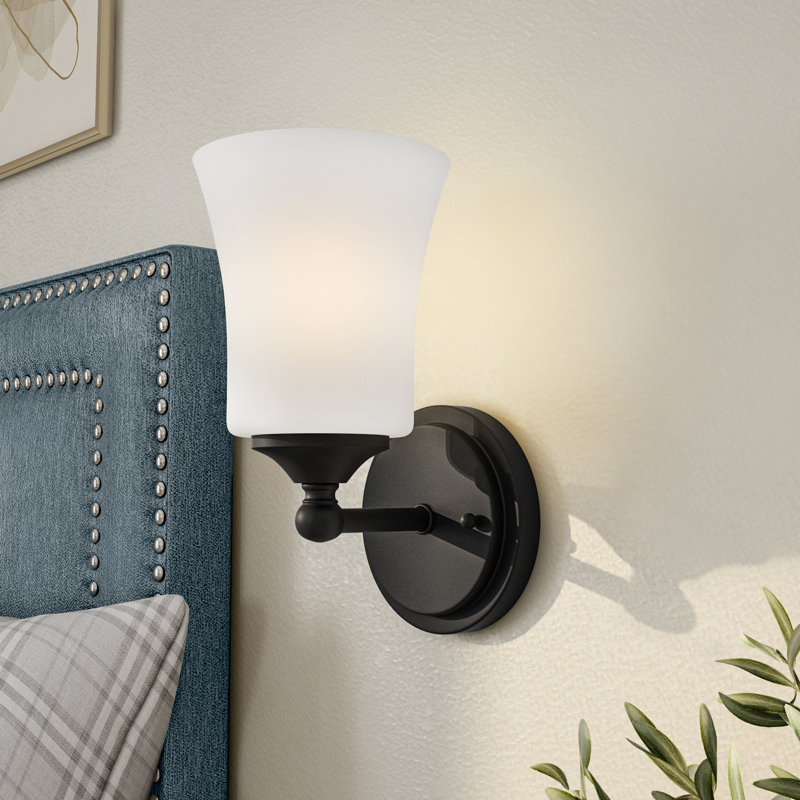 Jesslyn Steel Flush Mounted Sconce, Matte Black
