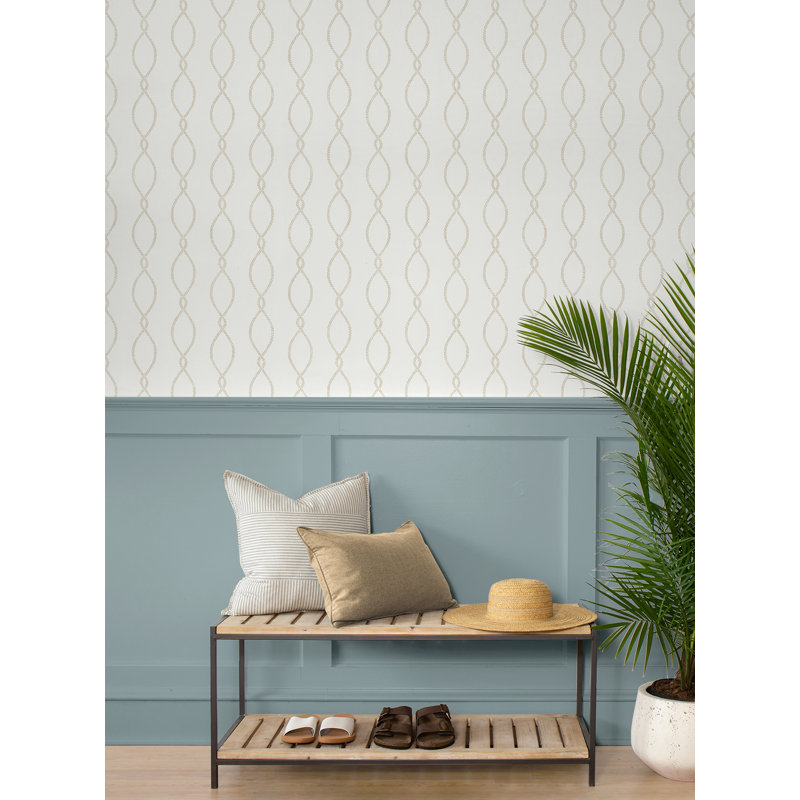 Papier peint géométrique Wardner, Gris parchemin