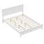 Grand lit plateforme moderne en bois massif avec tête de lit élégante à lattes, fabrication robuste et compatibilité pour un sommeil confortable