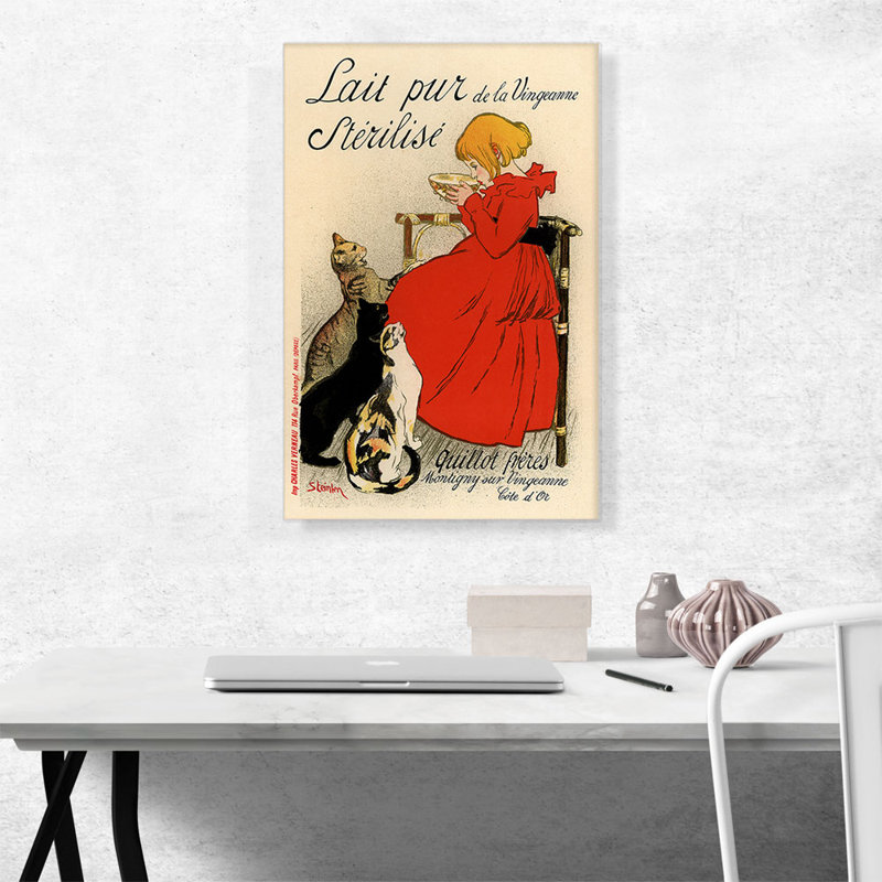 «Lait Pur Sterilize de la Vingeanne 1894» par Theophile Steinlen, reproduction d'art sur toile tendue