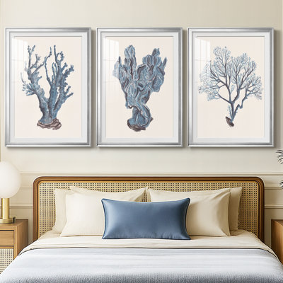 Indigo Reef I  -Custom Framed  Premium Print W Matt - 3 Pieces
