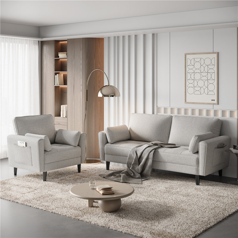 Upholstered Accent Chair, Greige