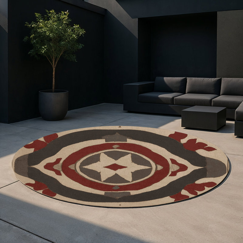 Forgotten Fleur Indoor And Outdoor Area Rug, Round 5'