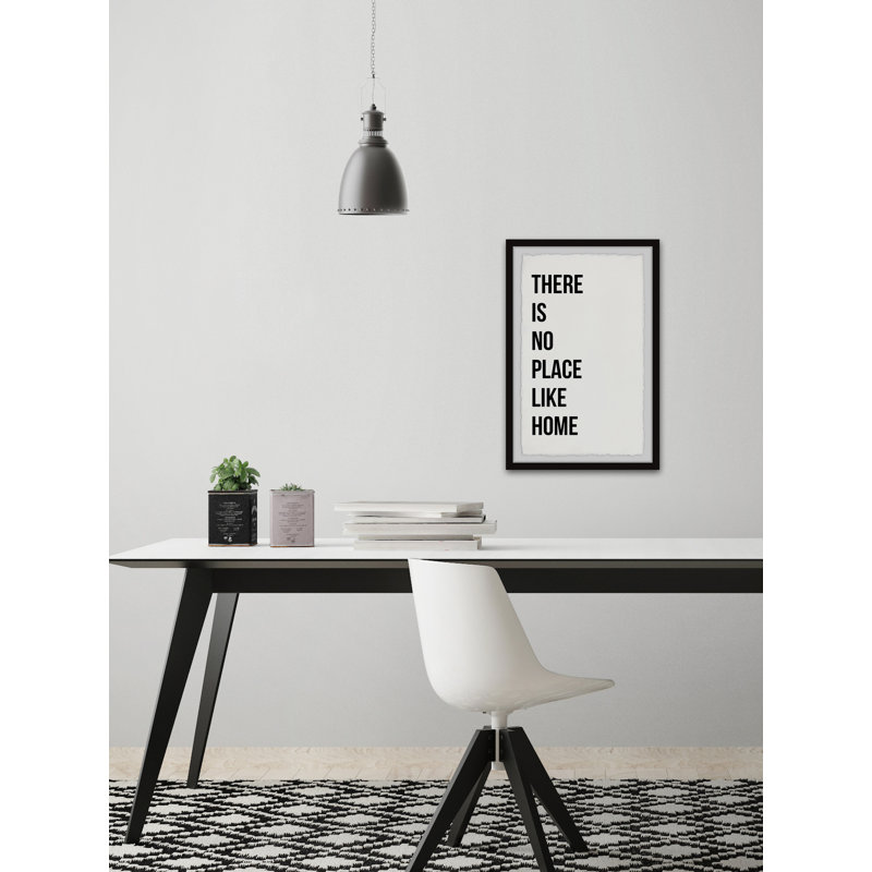Reproduction d’art textuel sur papier « there is any like home », H 12 po x l 8 po x P 1,5 po