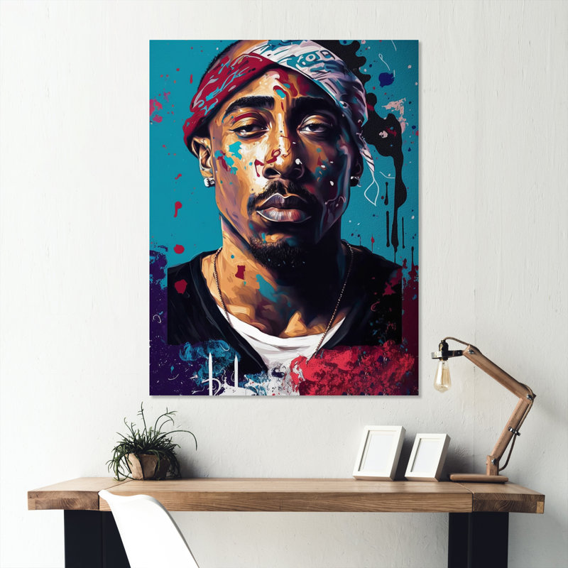" Tupac King Of Rap II ", 20" H x 12" W x 1" D