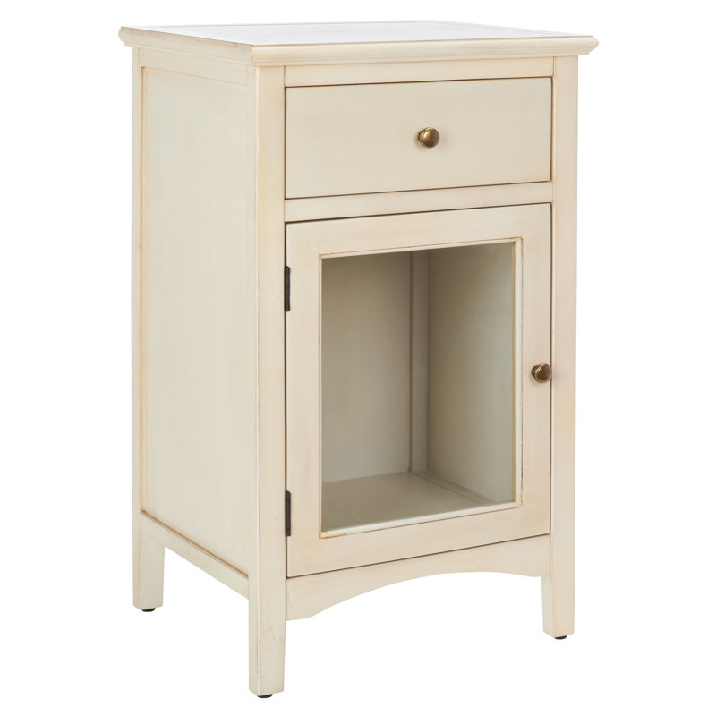 Joanna Solid Wood End Table with Storage, Barley