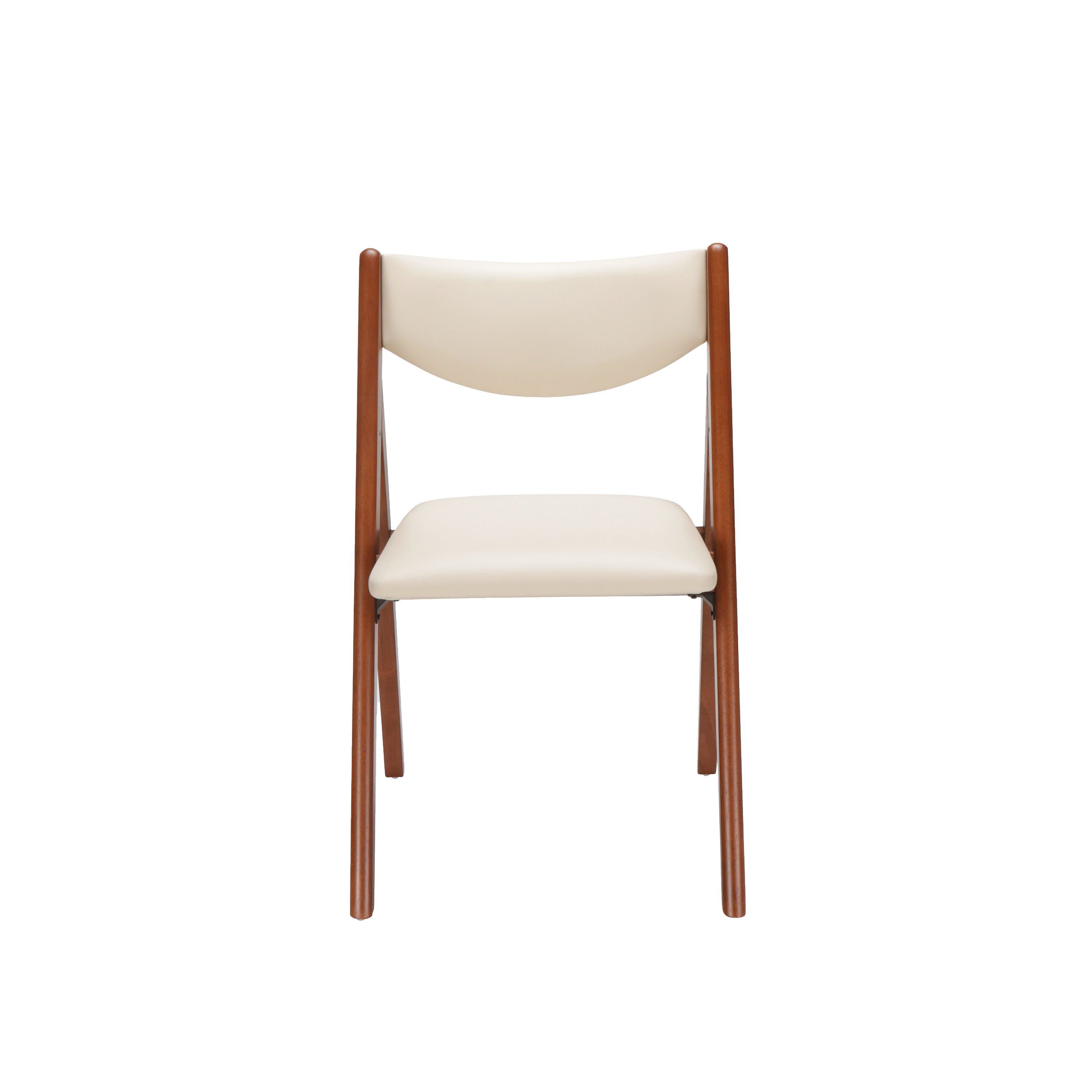 Retro Modern Upholstered Folding Chair | Dark Walnut