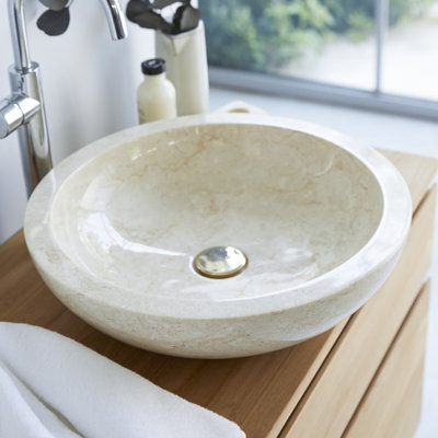 Tikamoon Calypso 16.93'' Marble Circular Bathroom Sink