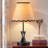 15.35" Solid Wood Table Lamp with Scallop Shade for Living Room Bedroom, Bedside Table