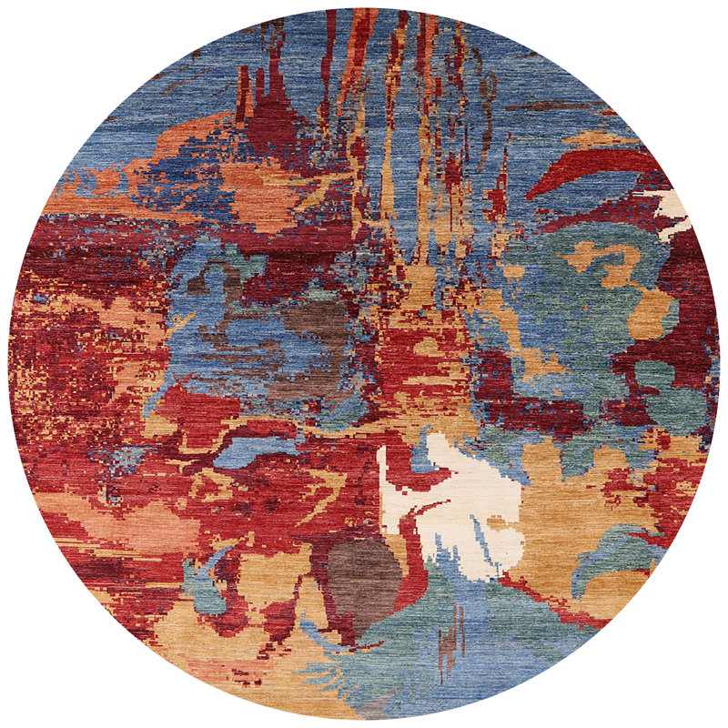Abstract Indoor Rug, Round 4'