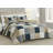 Samuel Pre-Washed Navy Gray Taupe Patchwork Cotton Quilt Set-1713801911