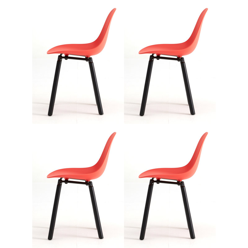 TA Side & Dining Chair (Set of 4), Red/Black