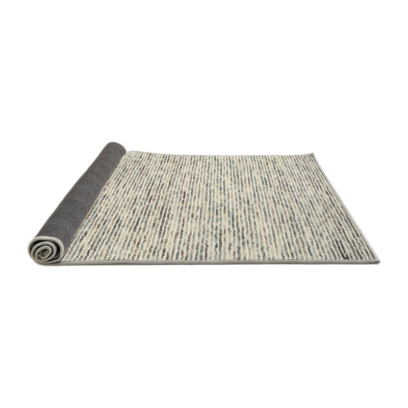 Tapis contemporain gris, Rond 5 pi