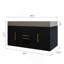 Meuble-lavabo flottant contemporain simple de 39,4 po avec comptoir en faux marbre, lavabo en céramique, 2 tiroirs en bois massif multicouches et 2 armoires